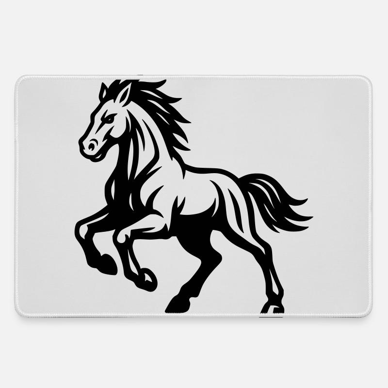 Pferd  - Mousepad groß für Gamer - Grau