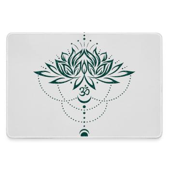 Lotus Lotusblume Om Symbol Mond Yoga - Mousepad groß für Gamer - Grau - Vorne