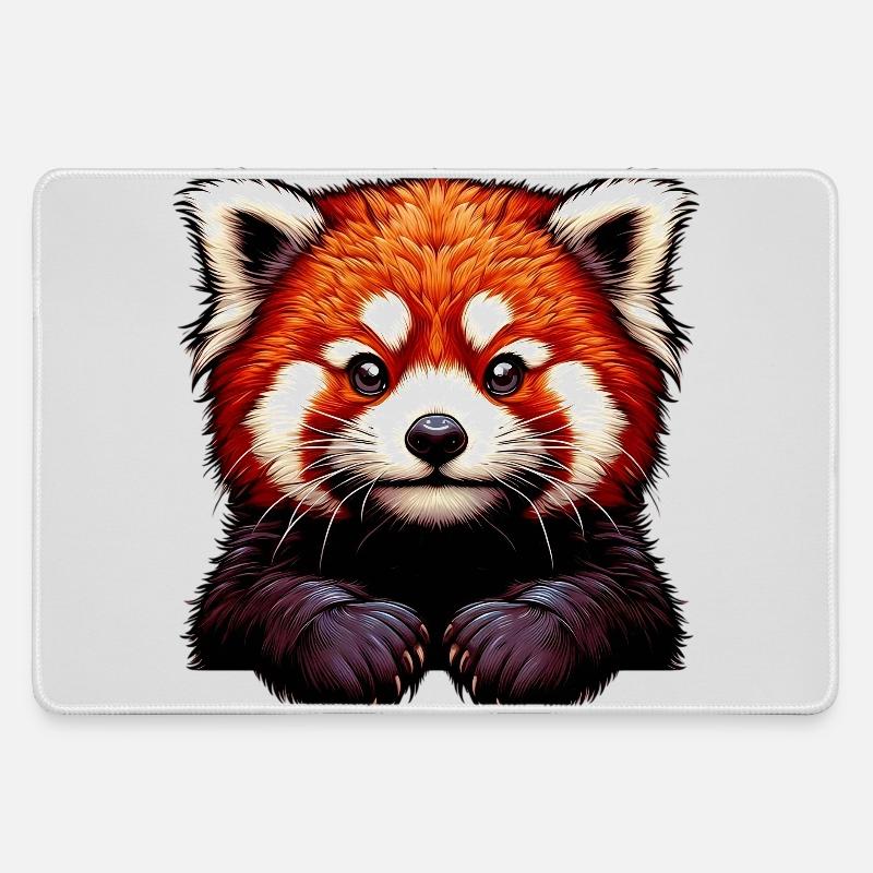 Red panda - Large Gaming Mouse Mat - grey