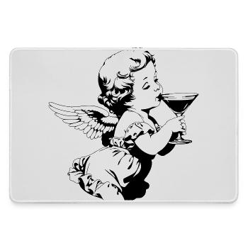 Cocktail Angel – Cherub with Martini Glass - Large Gaming Mouse Mat - grey - Front