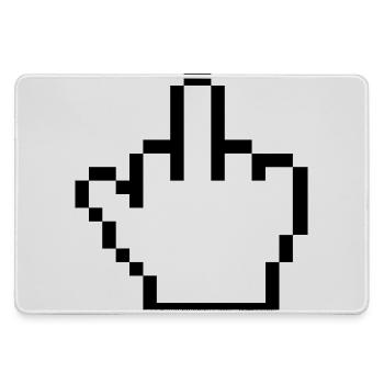 Maushand Mittelfinger Mauszeiger - Mousepad groß für Gamer - Grau - Vorne