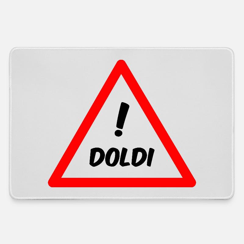 Attention Doldi! - Large Gaming Mouse Mat - grey
