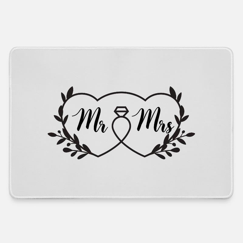 Mr Mrs - Large Gaming Mouse Mat - grey
