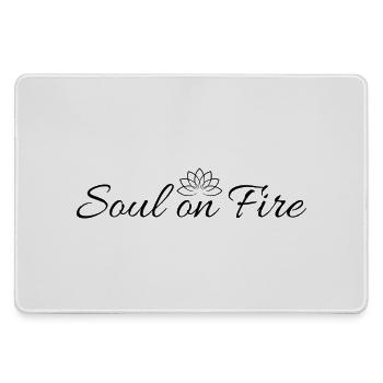 Fleur de lotus avec dicton motivant Soul on Fire - Grand tapis de souris gamer - bruyère - Devant