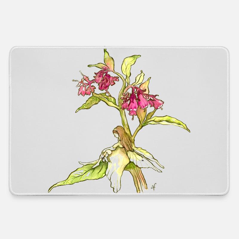 Comfrey and his elf - Large Gaming Mouse Mat - grey