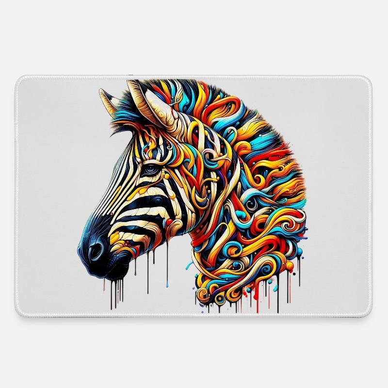 Zebra - Mousepad groß für Gamer - Grau