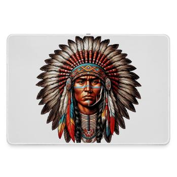 Amerikanischer Indianer Amerikanische Rote Haut - Mousepad groß für Gamer - Grau - Vorne