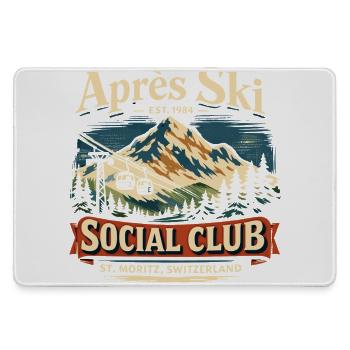Vintage Apres Ski Retro 90er Geschenk Lustig - Mousepad groß für Gamer - Grau - Vorne