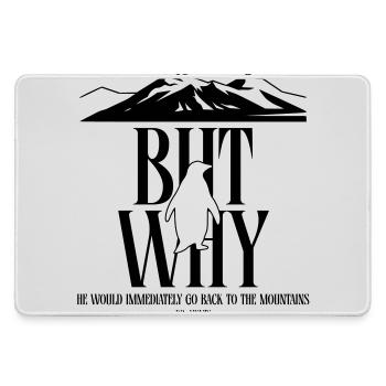 But Why Penguin Meme Minimalist Art - Large Gaming Mouse Mat - grey - Front