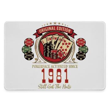 T-shirt Poker anniversaire 1981, T-shirt Poker Legend - Grand tapis de souris gamer - bruyère - Devant
