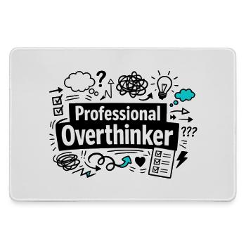 professional overthinker - Large Gaming Mouse Mat - grey - Front