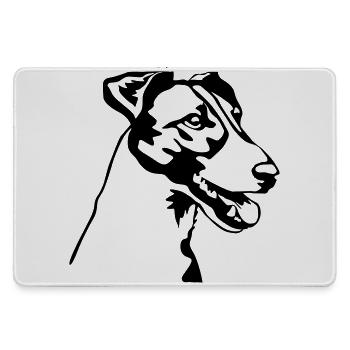 Fox terrier head - Large Gaming Mouse Mat - grey - Front
