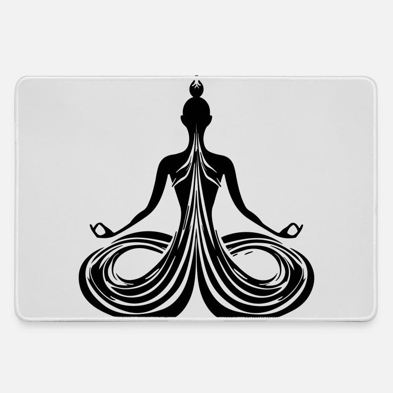 Meditation Energy Flow - Large Gaming Mouse Mat - grey