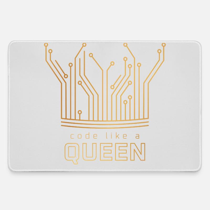 Code Like a Queen - Mousepad groß für Gamer - Grau