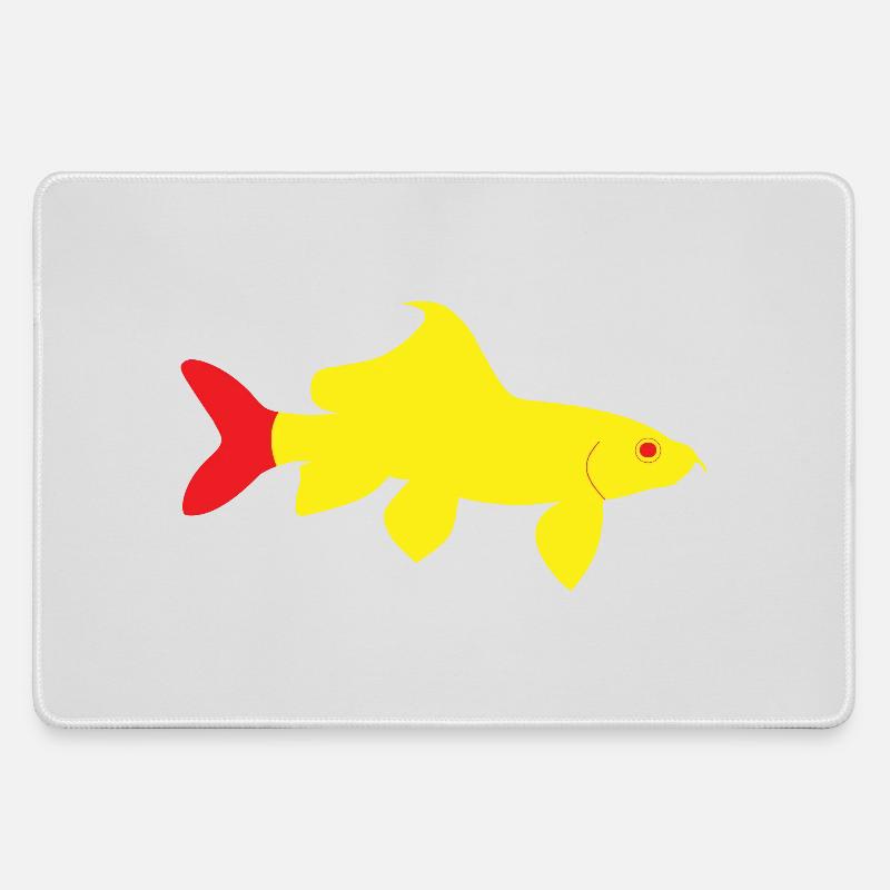 Epalzeorhynchos bicolor red and yellow - Large Gaming Mouse Mat - grey