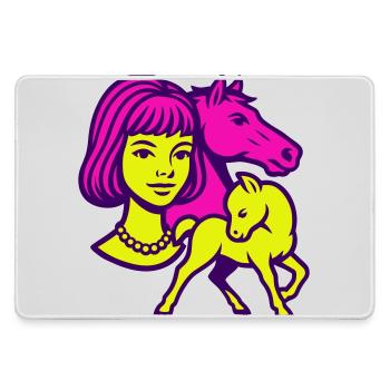 Fille Cheval Pop Art - Grand tapis de souris gamer - bruyère - Devant