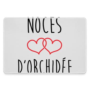 Orchideen-Hochzeit 55 Jahre Ehe - Mousepad groß für Gamer - Grau - Vorne