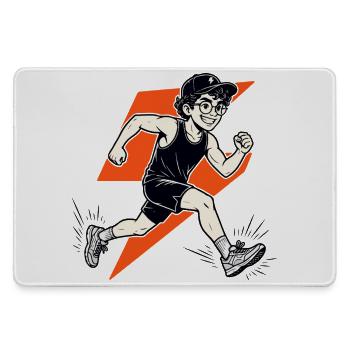 Motif de Blitz Runner de maillot de course cool pour les athlètes - Grand tapis de souris gamer - bruyère - Devant