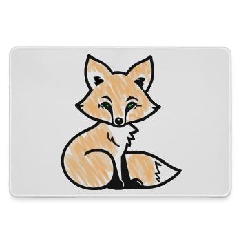 Renard roux (noir) - Grand tapis de souris gamer - bruyère - Devant