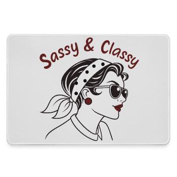 T-Shirt „Sassy and Classy“ – Chic Bold - Mousepad groß für Gamer - Grau - Vorne