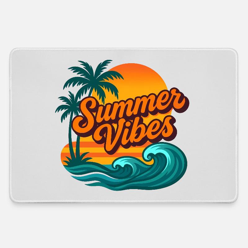 Summer Vibes Tropical Sunset - Large Gaming Mouse Mat - grey