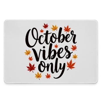 October Vibes Only Herbst Spruch - Mousepad groß für Gamer - Grau - Vorne