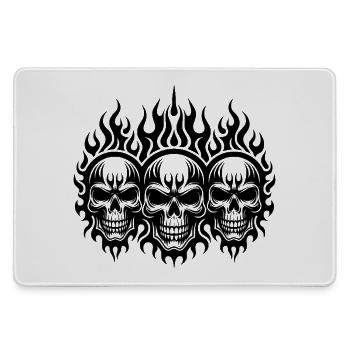 Trois flammes de crâne féroce tatouage style tribal - Grand tapis de souris gamer - bruyère - Devant