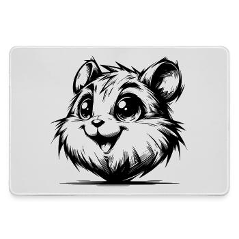 Lustiges Hamsterlächeln Nager voller Lebensfreude - Mousepad groß für Gamer - Grau - Vorne