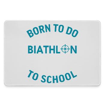 Born to do biathlon forced to go to school  - Large Gaming Mouse Mat - grey - Front