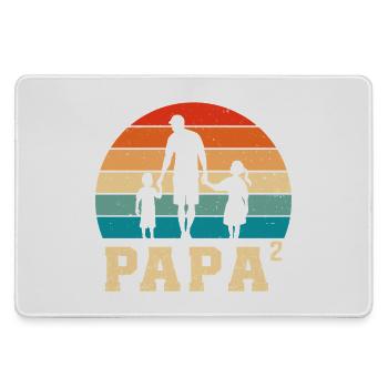 Father with daughter and son dad and daughter son - Large Gaming Mouse Mat - grey - Front