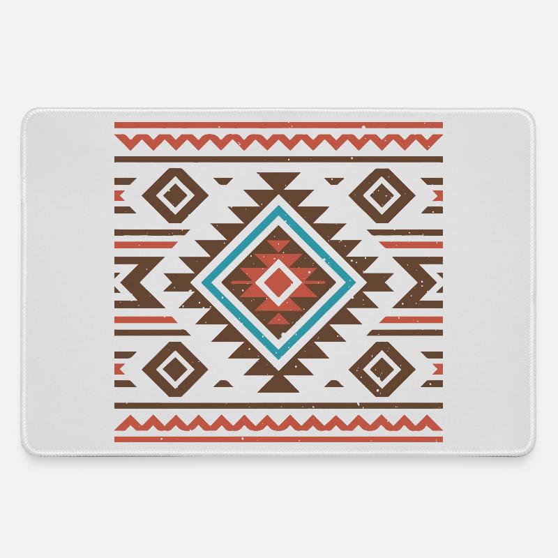 Native American Art - Large Gaming Mouse Mat - grey