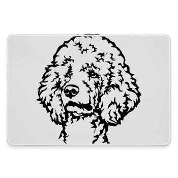 Pudel Kopf - Mousepad groß für Gamer - Grau - Vorne