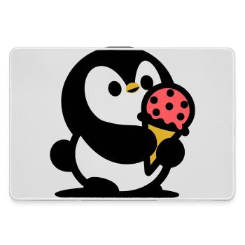 Kleiner Pinguin mit Eis - Large Gaming Mouse Mat - grey - Front