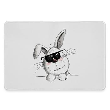 Cooler Hase Mit Sonnenbrille Hasenmotiv Kaninchen - Mousepad groß für Gamer - Grau - Vorne