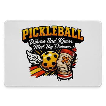 Pickleball Große Träume, Knie Power - Mousepad groß für Gamer - Grau - Vorne