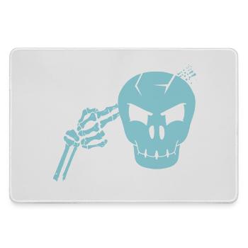 Skull head shot - Large Gaming Mouse Mat - grey - Front