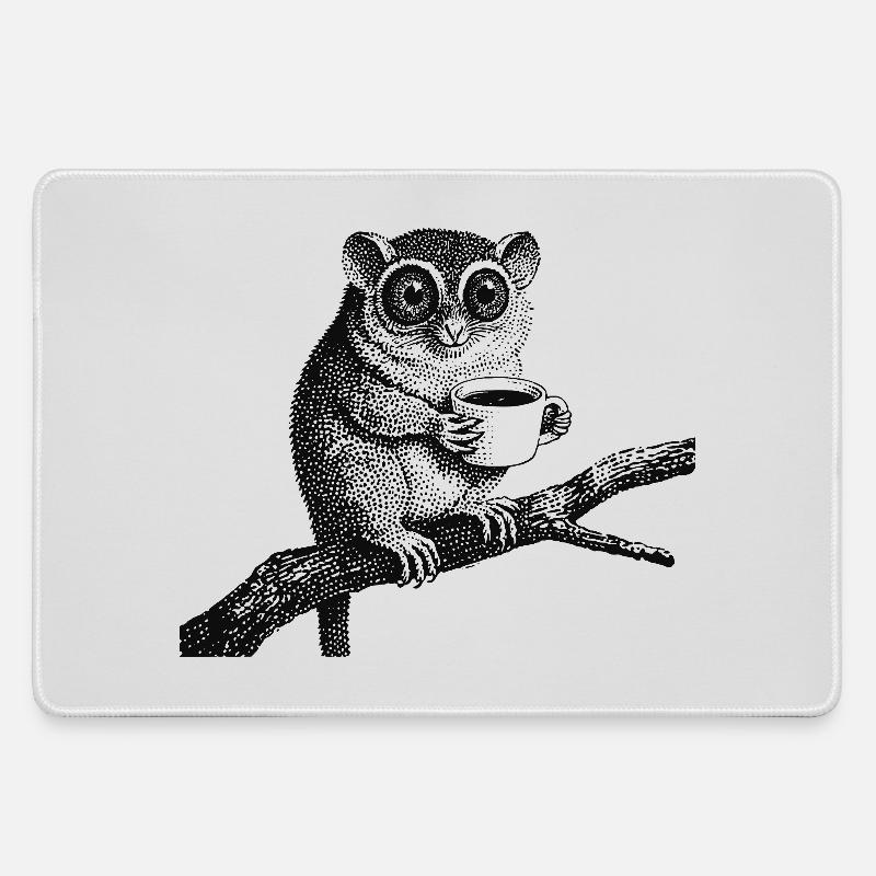 Tarsier per caffè - Tappetino mouse grande per gaming - grigio chiaro