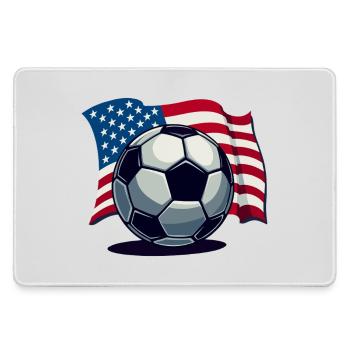 WM USA Fussball Fußballer Amerika Flagge - Mousepad groß für Gamer - Grau - Vorne