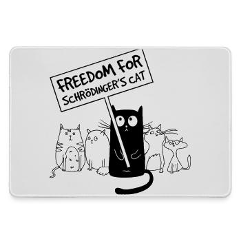 Freedom for Schrödinger Cat – Nerd Humor Shirt - Mousepad groß für Gamer - Grau - Vorne