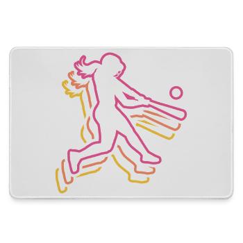 Softball Girls Women Baseball Players - Large Gaming Mouse Mat - grey - Front