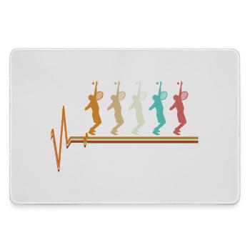 Tennis Heartbeat Silhouette rétro Sunset Player - Grand tapis de souris gamer - bruyère - Devant