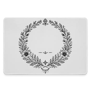 Kranz Blumenkranz mit Mondsichel - Mousepad groß für Gamer - Grau - Vorne