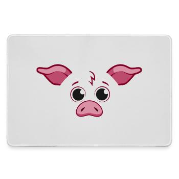 Cute Pig Face Minimalist Pink Animal Art - Large Gaming Mouse Mat - grey - Front