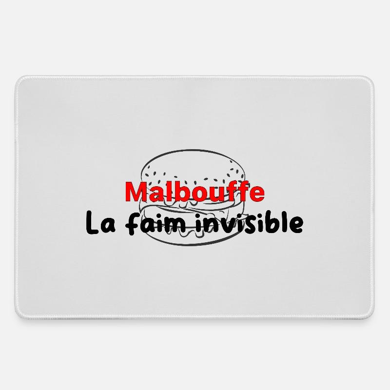 Malbouffe_la_faim_invisibMle - Large Gaming Mouse Mat - grey