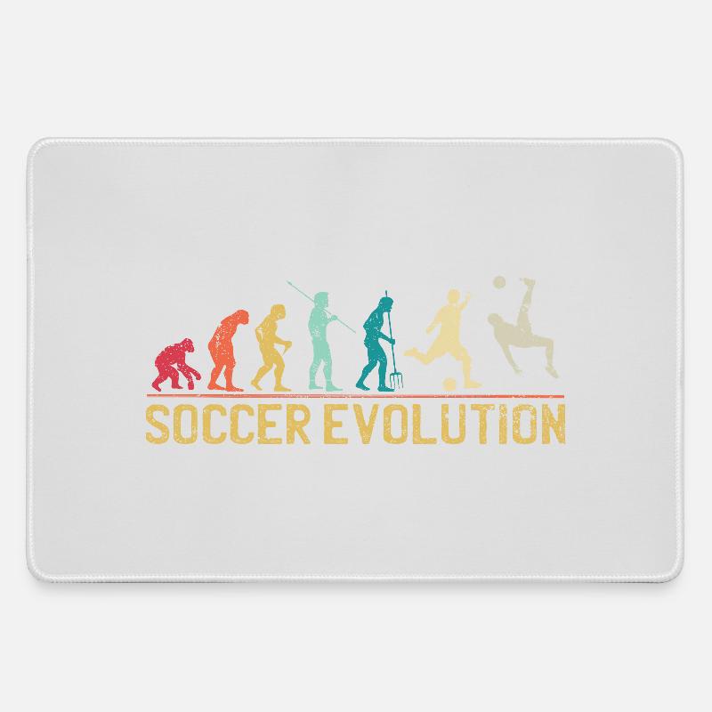 Soccer Evolution Progression Design - Mousepad groß für Gamer - Grau