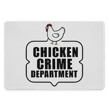 Chicken Crime Department Badge - Mousepad groß für Gamer - Grau - Vorne