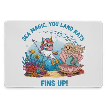 Sea Magic with Unicorn - Large Gaming Mouse Mat - grey - Front
