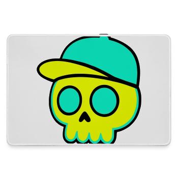 Neon Schädel Cap Streetwear - Mousepad groß für Gamer - Grau - Vorne