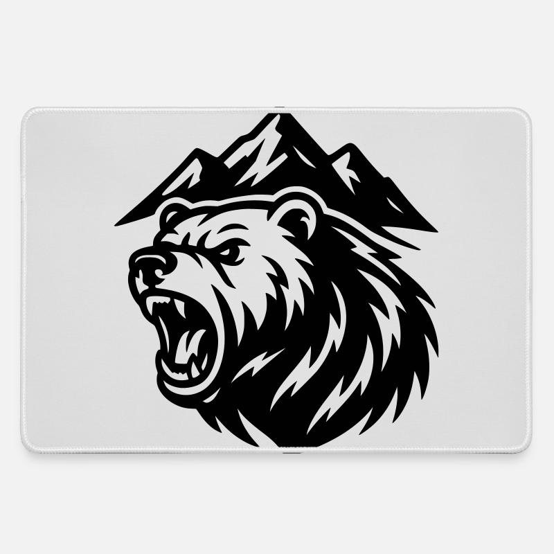 Mountain Bear - Large Gaming Mouse Mat - grey