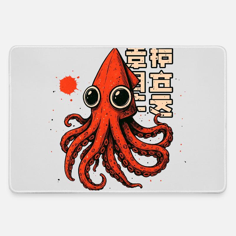 SQUID TSHIRT - Large Gaming Mouse Mat - grey